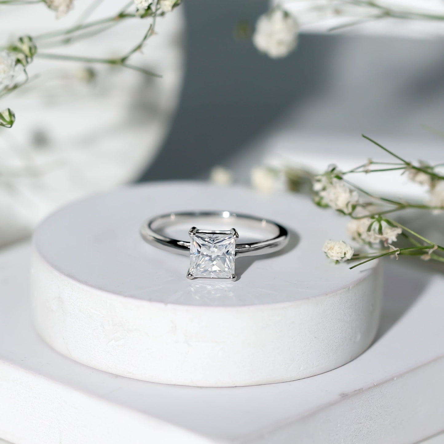 1.2 Carat Certified Lab Grown Diamond Square Cut Engagement Ring