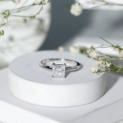1.2 Carat Certified Lab Grown Diamond Square Cut Engagement Ring