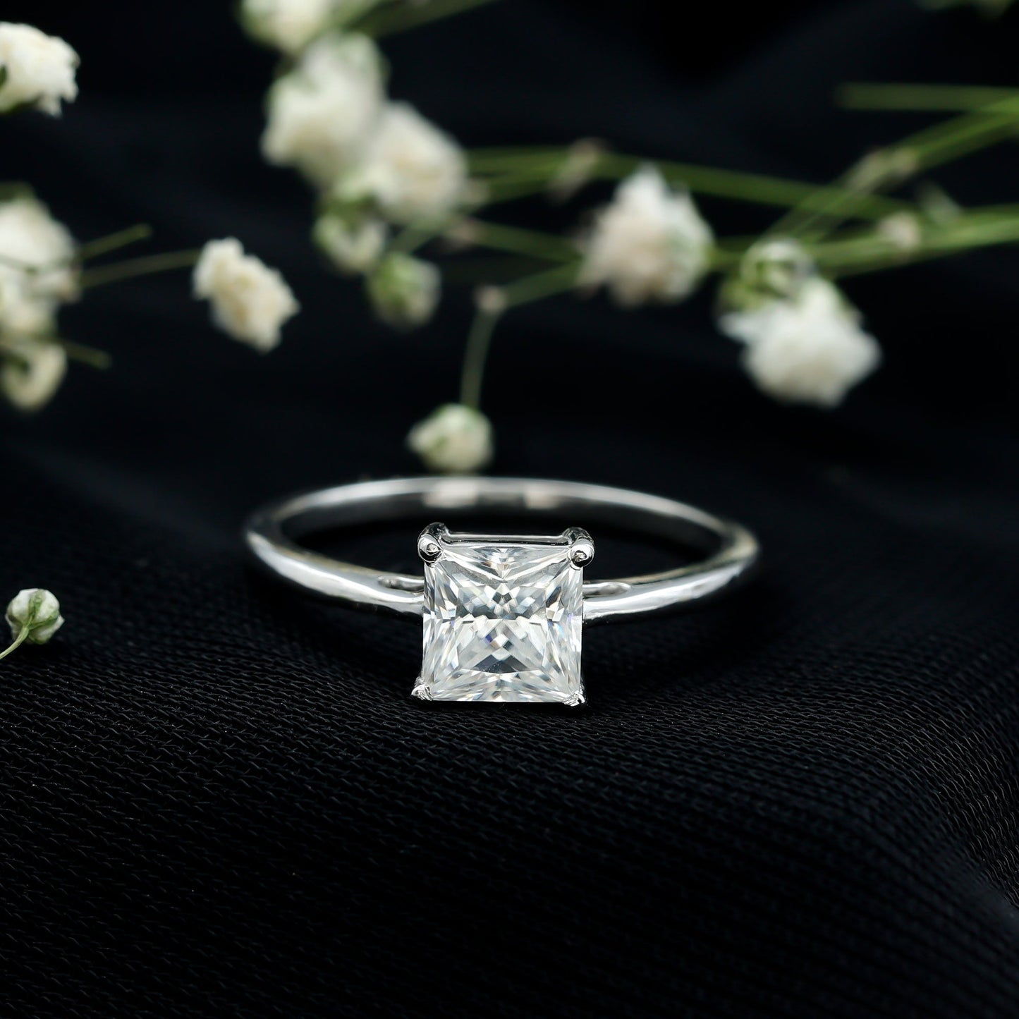 1.2 Carat Certified Lab Grown Diamond Square Cut Engagement Ring