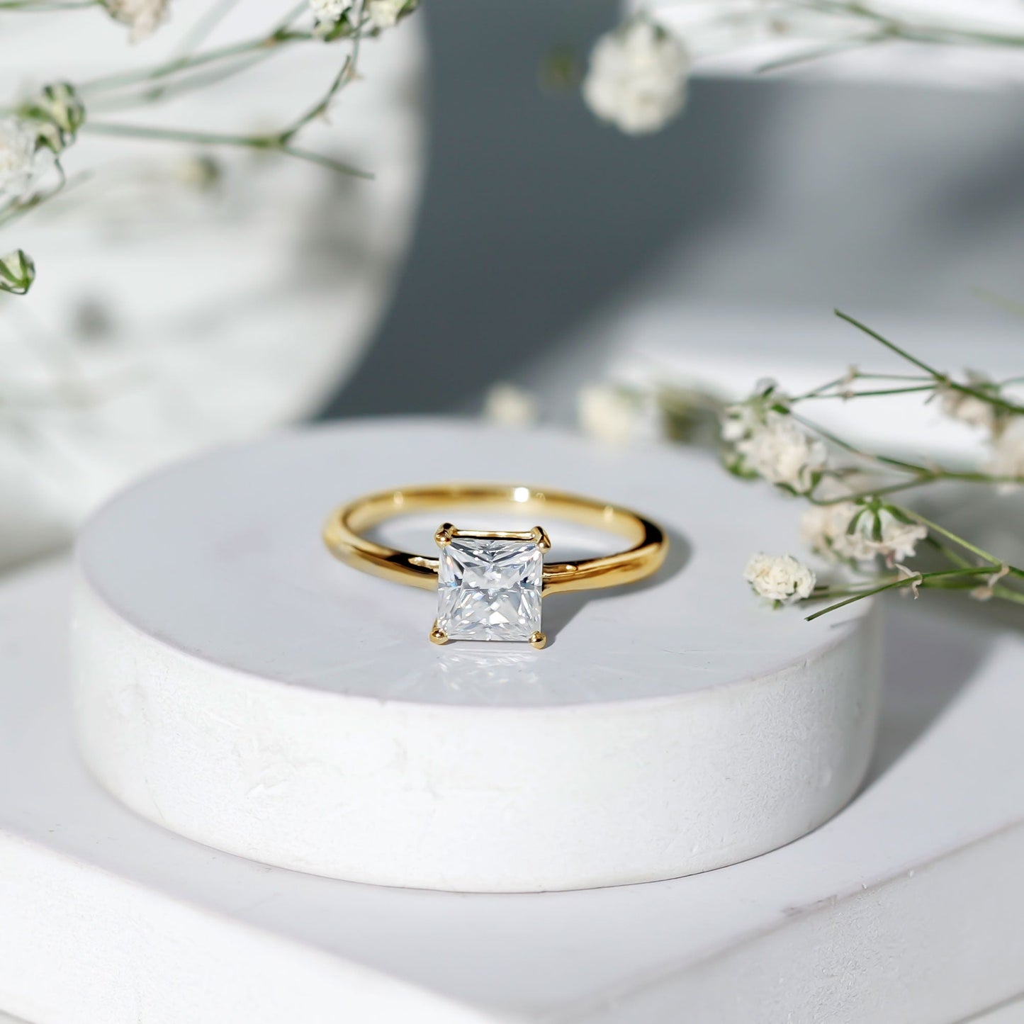 1.2 Carat Certified Lab Grown Diamond Square Cut Engagement Ring