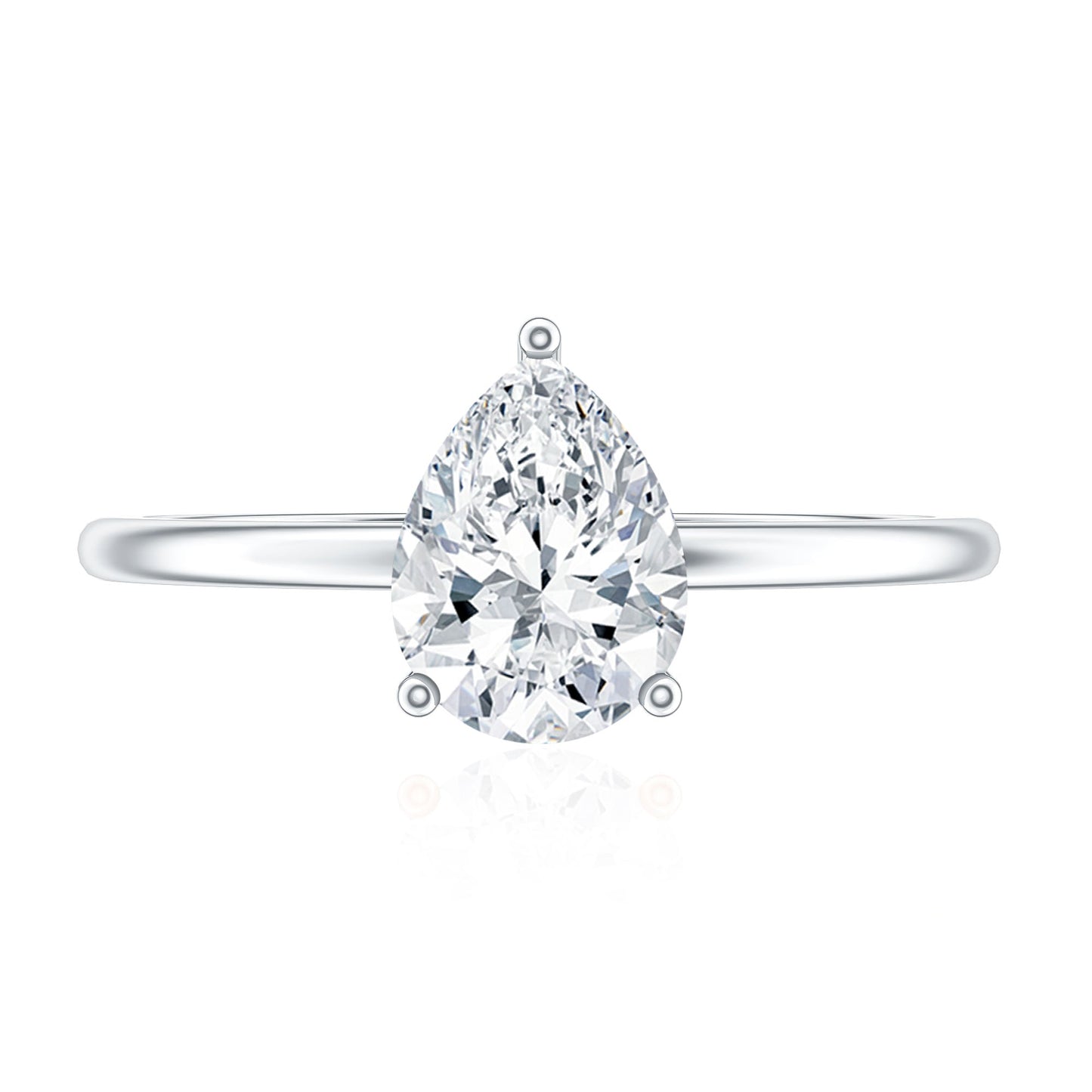 Single Stone Lab Grown Diamond Pear Engagement Ring