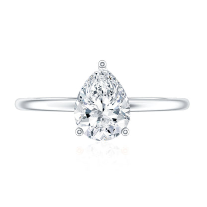 Single Stone Lab Grown Diamond Pear Engagement Ring