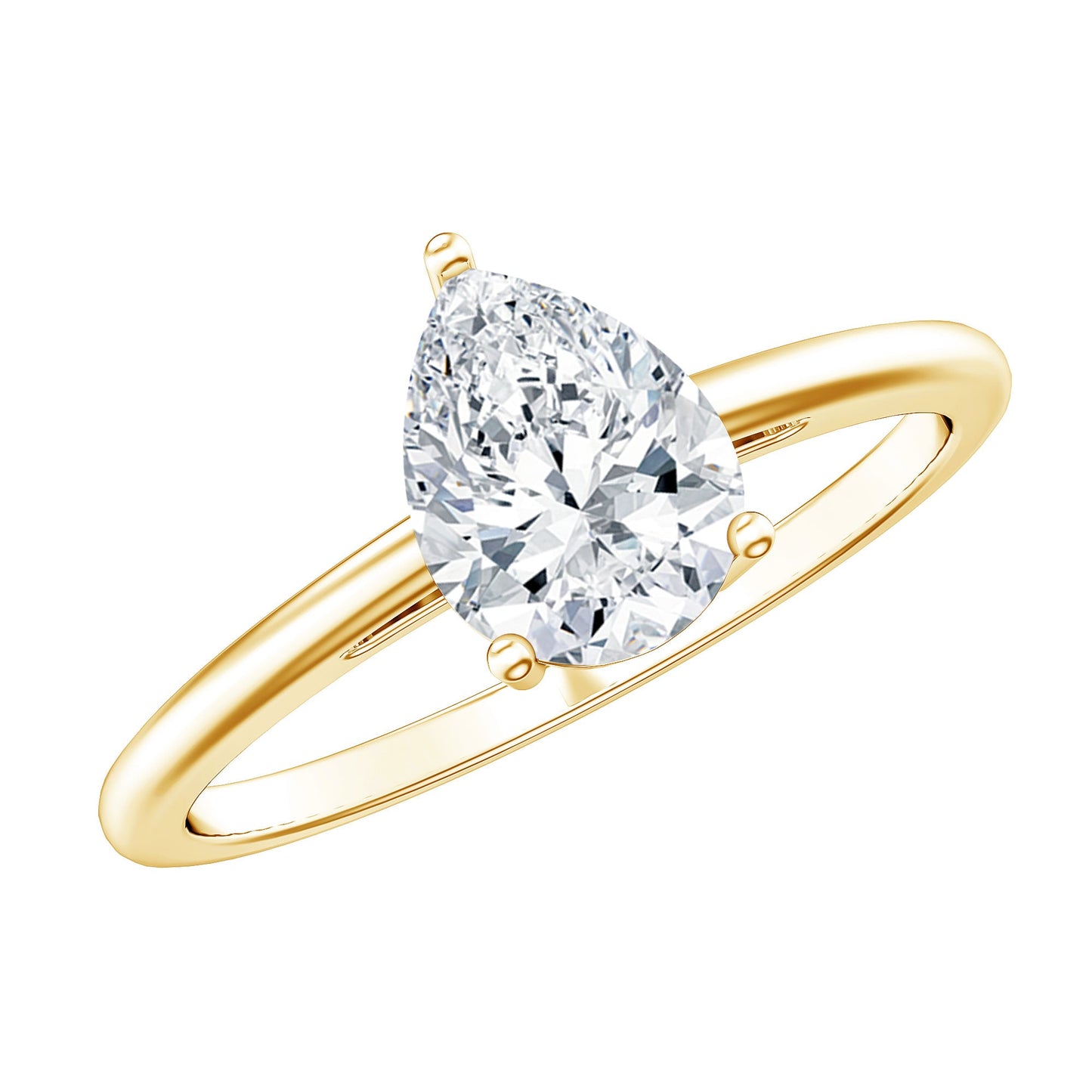 Single Stone Lab Grown Diamond Pear Engagement Ring