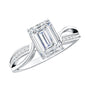 Certified Emerald Cut Diamond Infinity Engagement Ring