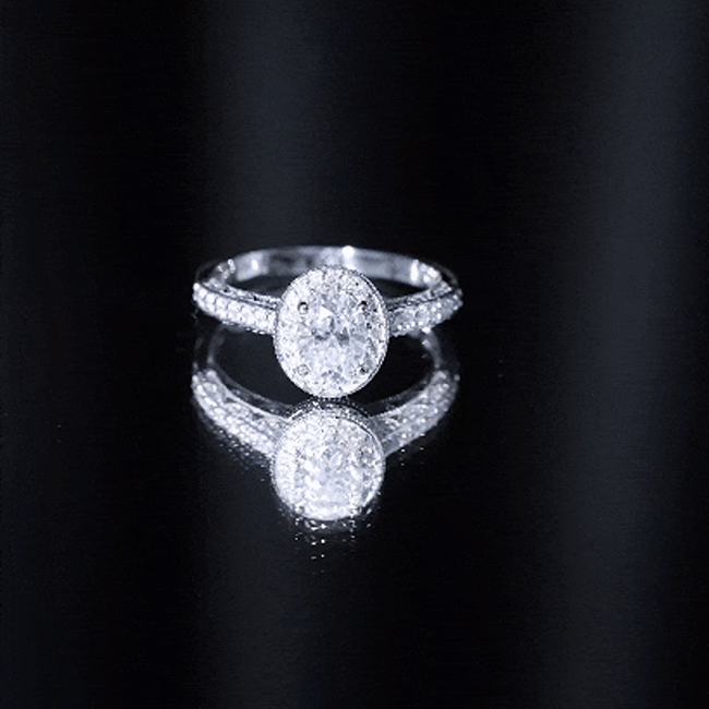 1.2 Carat Oval Lab Grown Diamond Halo Engagement Ring