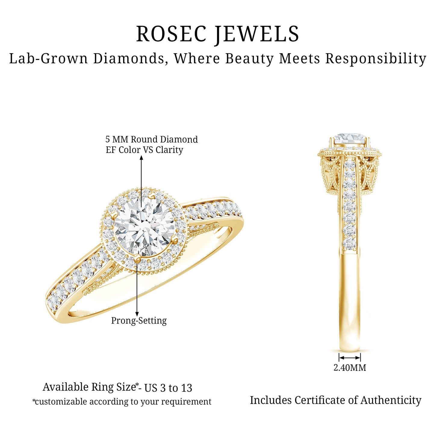 Diamond Vintage Looking Engagement Ring