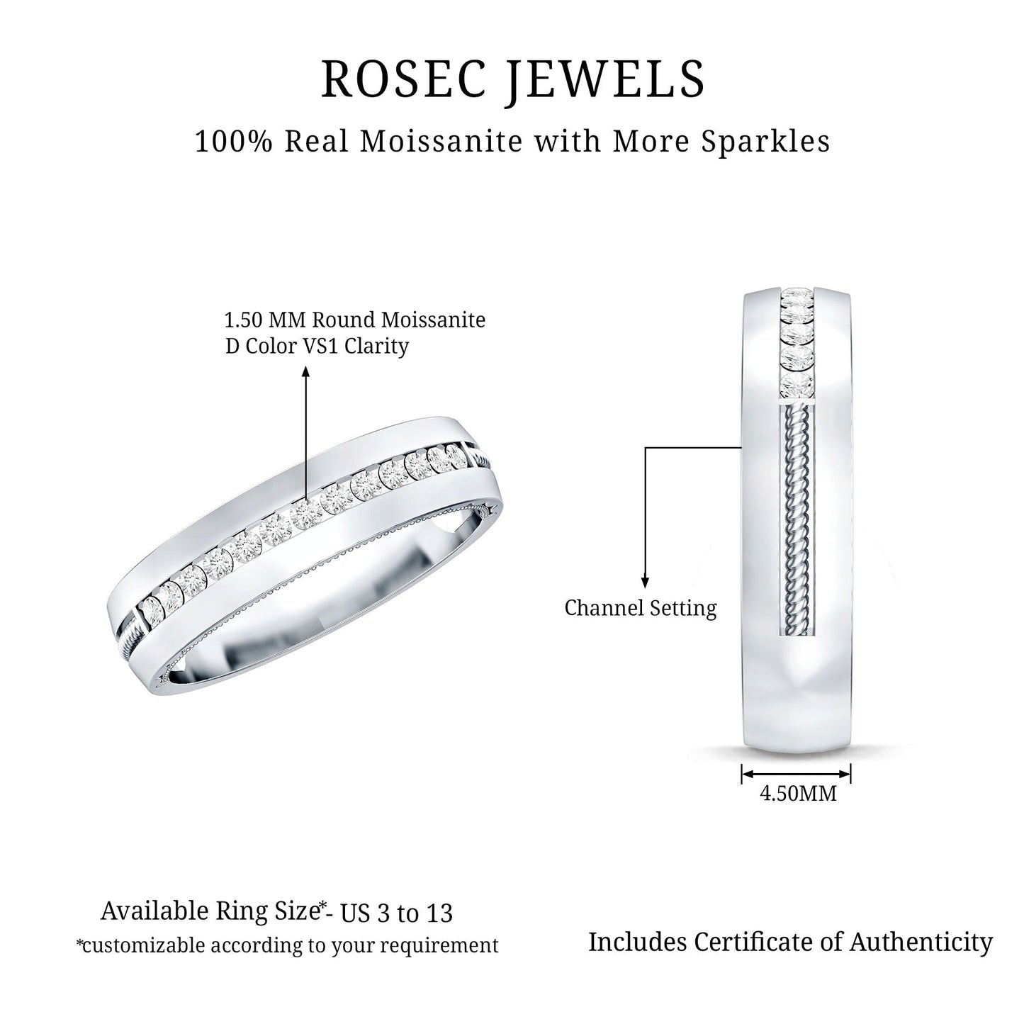 Lab Grown Diamond Twisted Rope Band with Accents