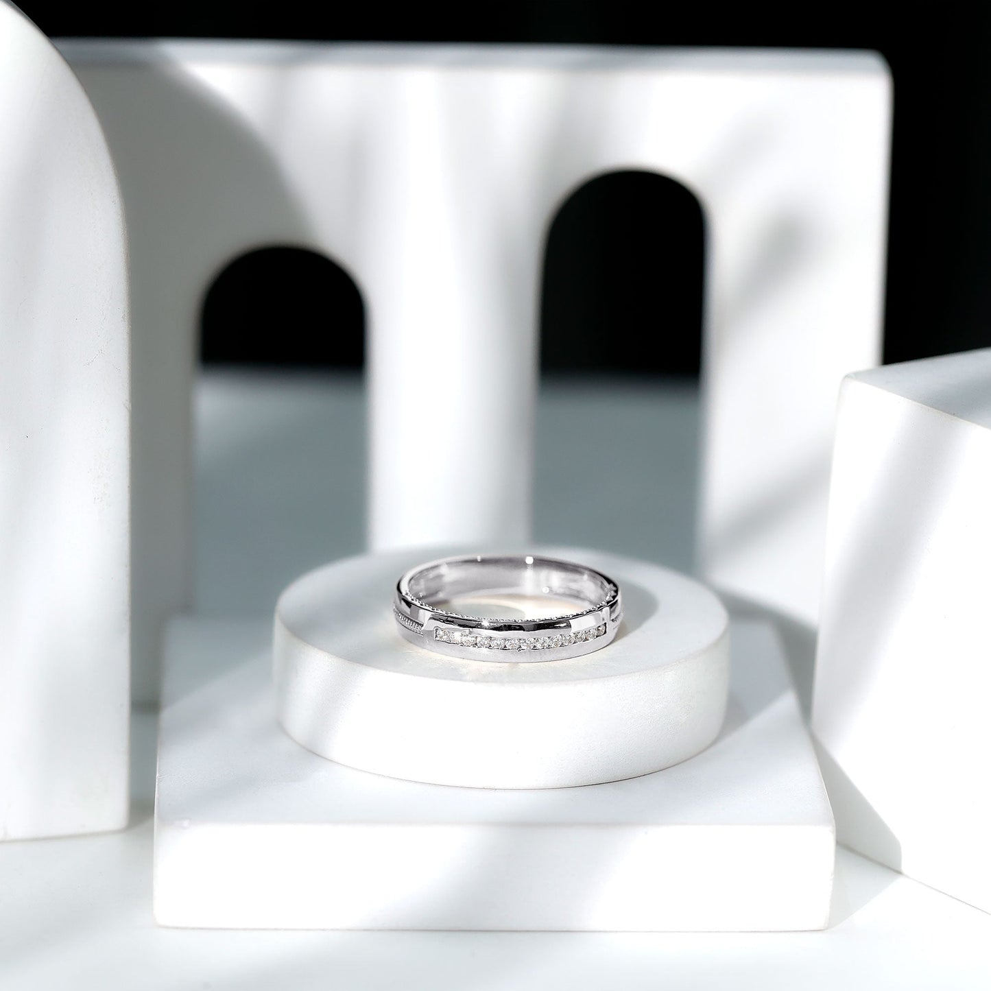 Lab Grown Diamond Twisted Rope Band with Accents