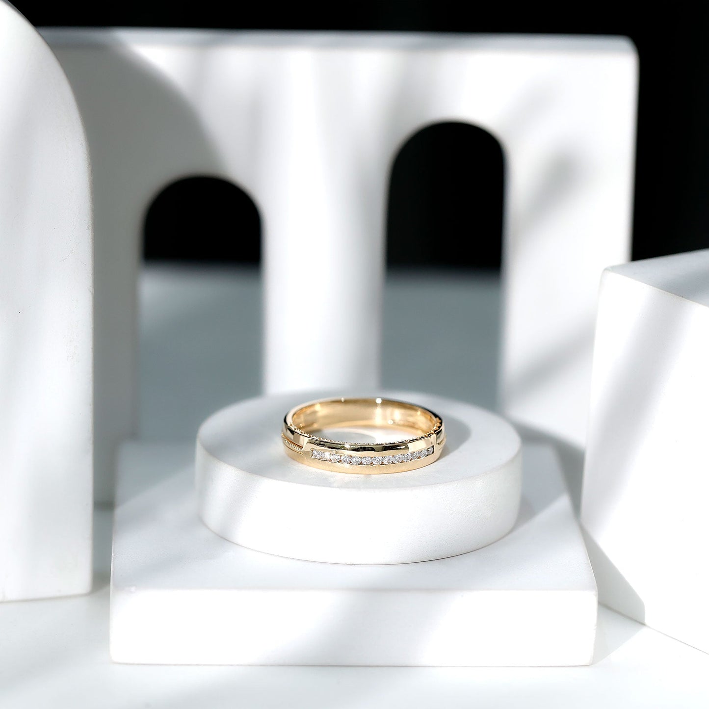 Lab Grown Diamond Twisted Rope Band with Accents