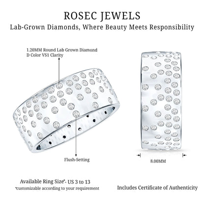 Certified Lab Grown Diamond Wedding Band in Flush Setting