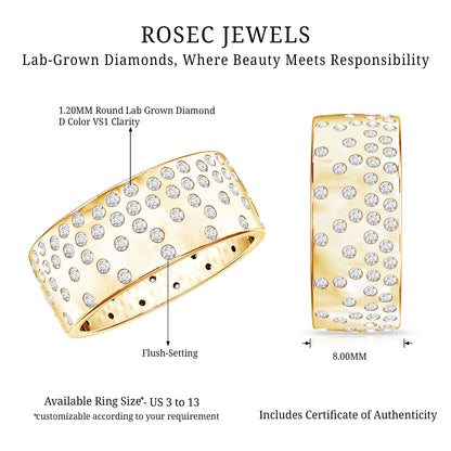 Certified Lab Grown Diamond Wedding Band in Flush Setting
