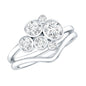 Bezel Set Lab Created Diamond Cluster Wedding Ring Set
