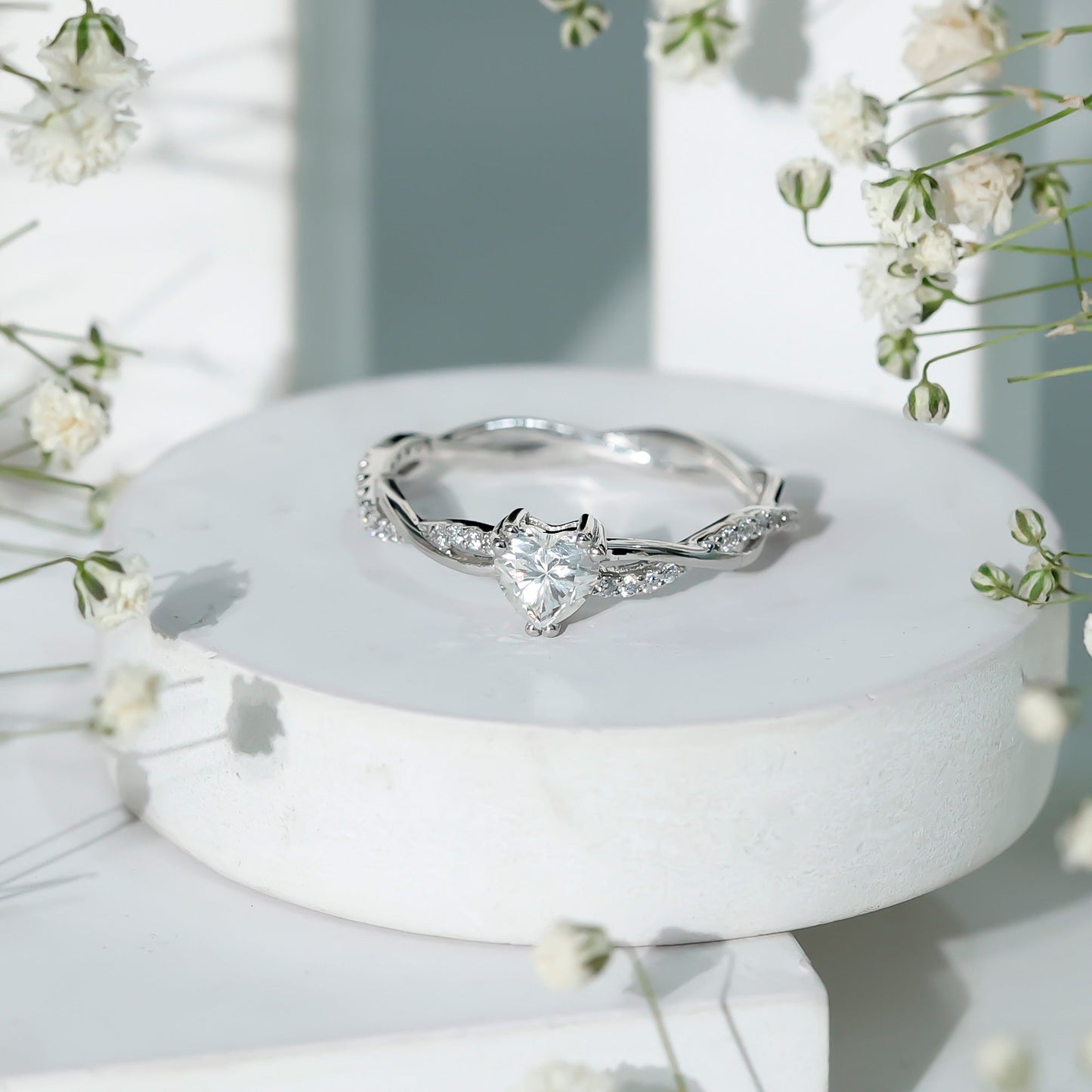 0.5 Carat Heart Shaped Diamond Ring For Women
