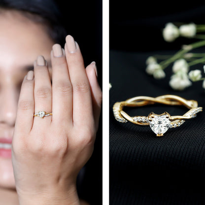 0.5 Carat Heart Shaped Diamond Ring For Women