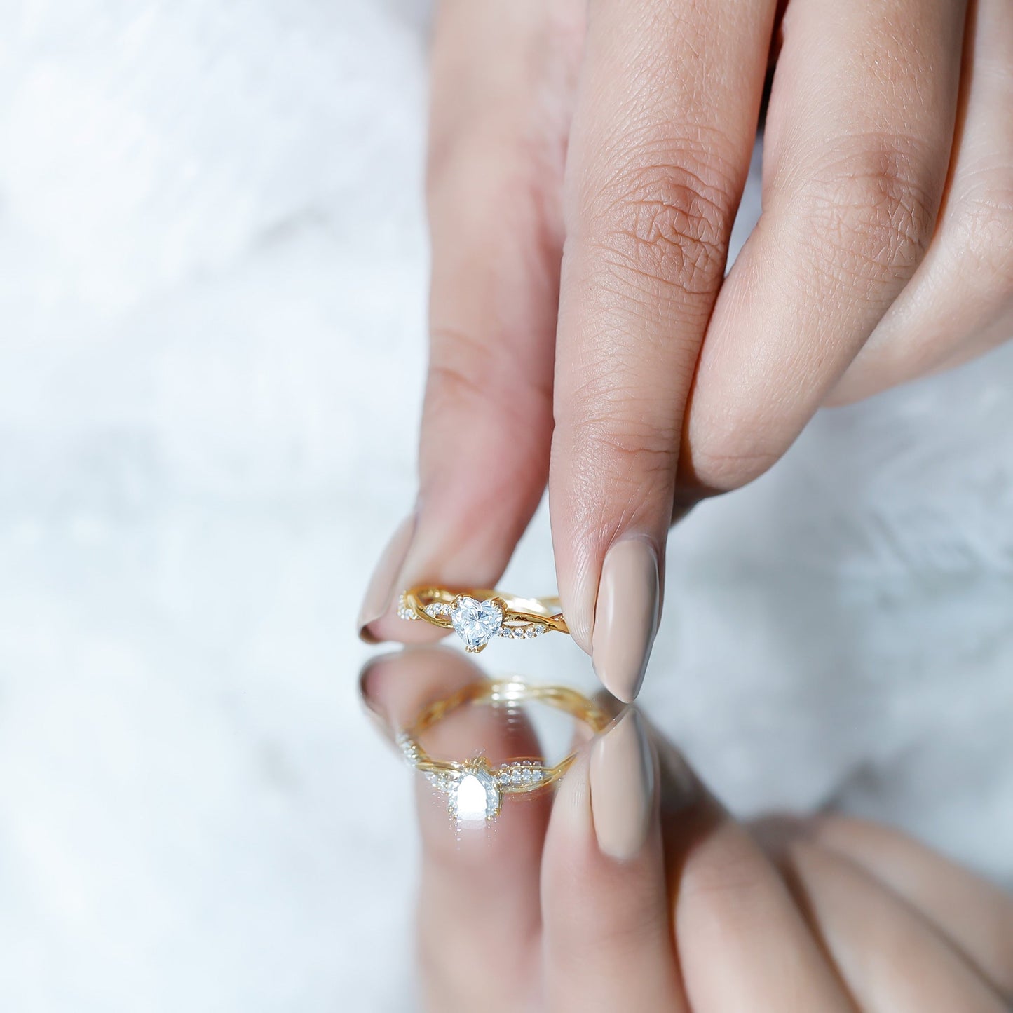 0.5 Carat Heart Shaped Diamond Ring For Women