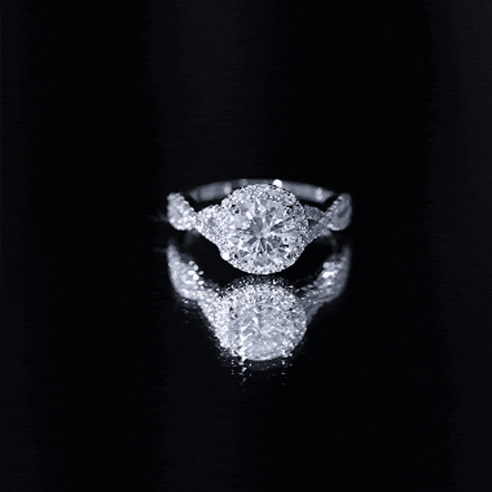 Criss Cross Lab Grown Diamond Halo Engagement Ring For Women