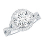 Criss Cross Lab Grown Diamond Halo Engagement Ring For Women