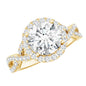 Criss Cross Lab Grown Diamond Halo Engagement Ring For Women