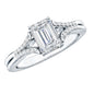 Emerald Cut Lab Diamond Engagement Ring With Split Shank Ring