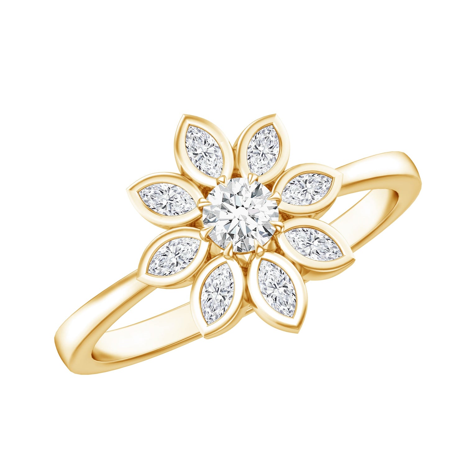 Brilliant Cut Lab Grown Diamond Flower Cocktail Ring