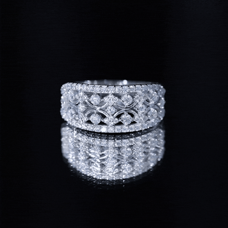 Vintage Inspired Lab Grown Diamond Wedding Band for Women