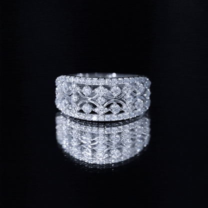 Vintage Inspired Lab Grown Diamond Wedding Band for Women