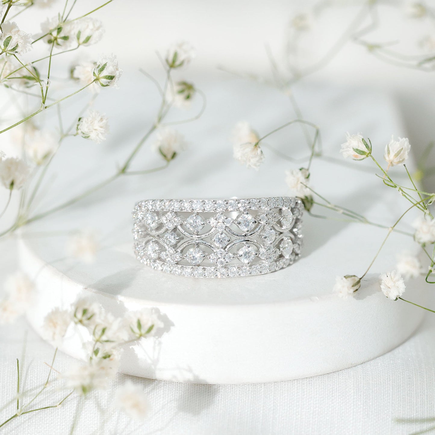 Vintage Inspired Lab Grown Diamond Wedding Band for Women