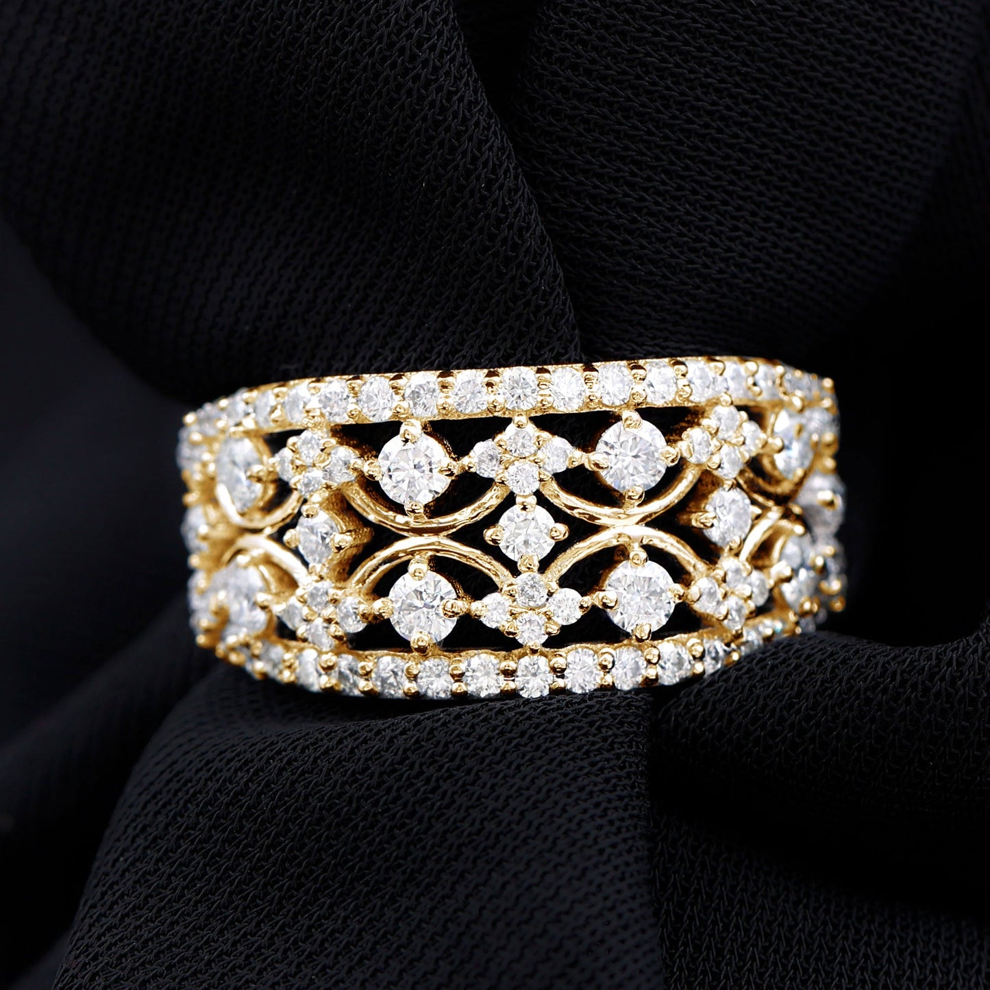Vintage Inspired Lab Grown Diamond Wedding Band for Women