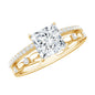 Brilliant Cut Lab Grown Diamond Solitaire Double Band Ring for Women