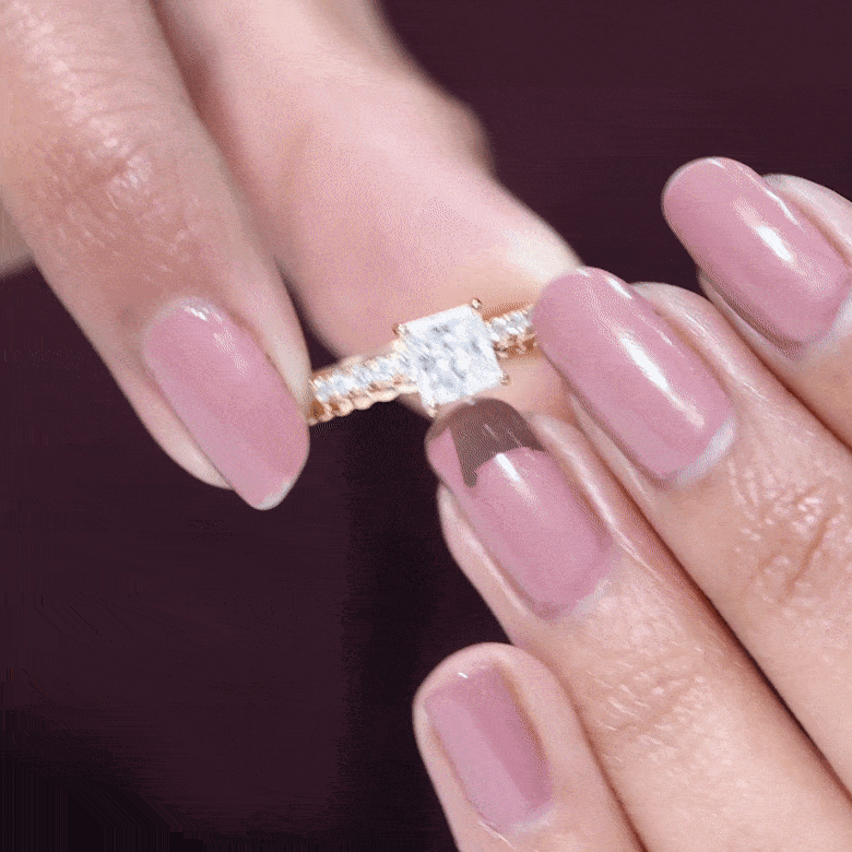 Princess Cut Lab Grown Diamond Promise Ring With Certificate
