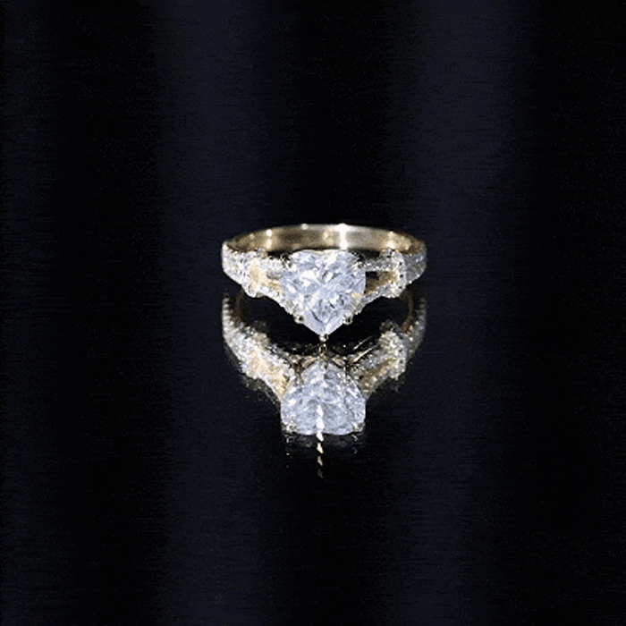 2 Carat Lab Grown Diamond Heart Shape Engagement Ring
