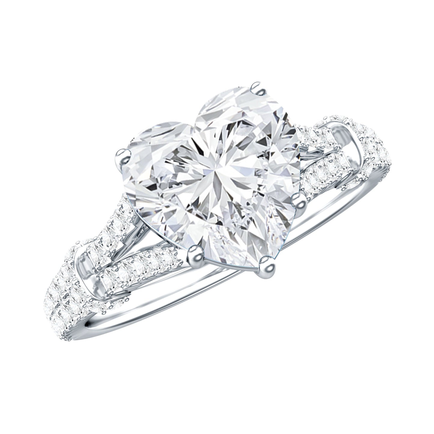 2 Carat Lab Grown Diamond Heart Shape Engagement Ring