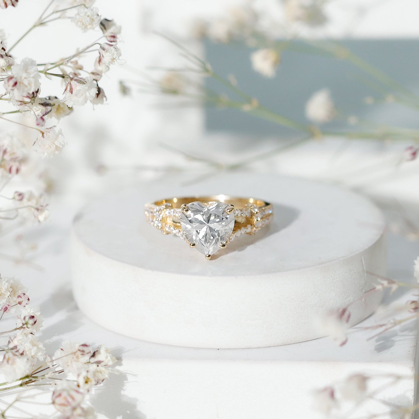 2 Carat Lab Grown Diamond Heart Shape Engagement Ring