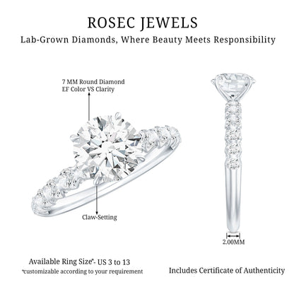 Certified 1.2 Carat Lab Grown Diamond Solitaire Engagement Ring