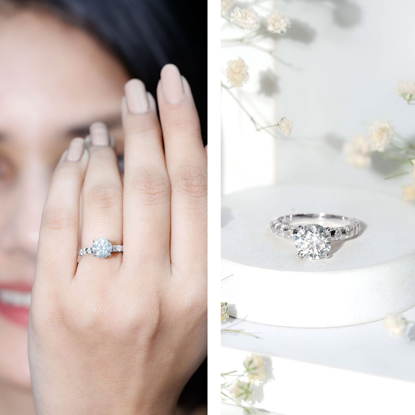 Certified 1.2 Carat Lab Grown Diamond Solitaire Engagement Ring