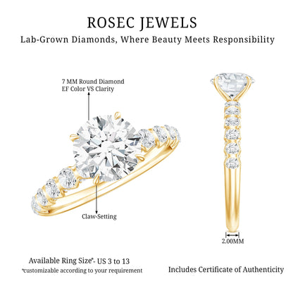 Certified 1.2 Carat Lab Grown Diamond Solitaire Engagement Ring