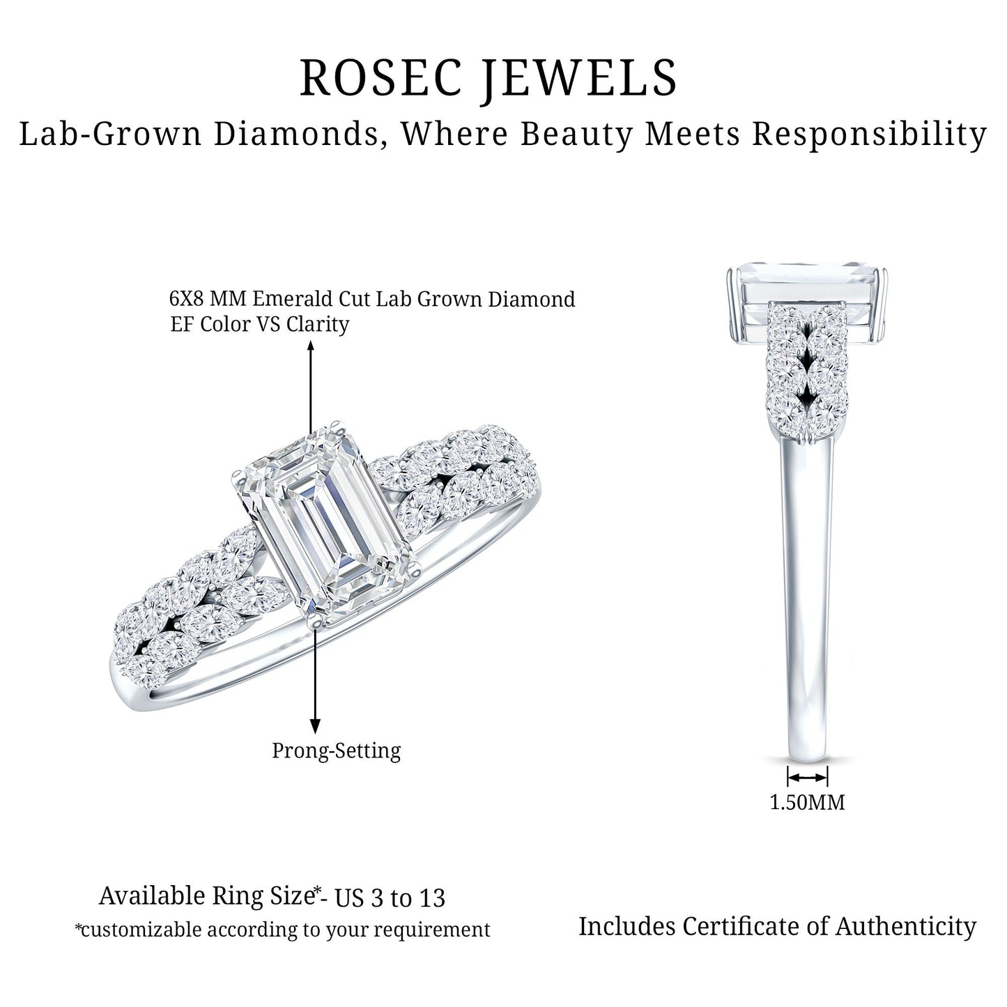 1.8 Carat Lab Grown Diamond Ring For Women With Certificate