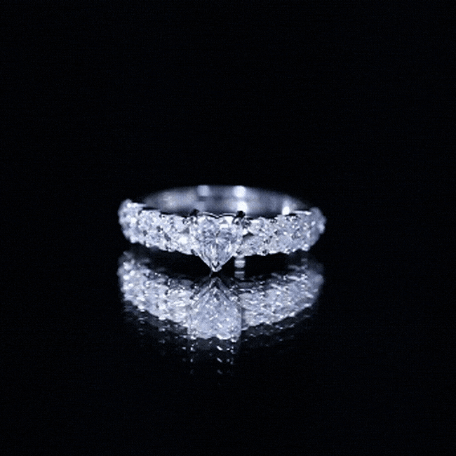 Brilliant Cut Lab Diamond Heart Shaped Promise Ring for Women