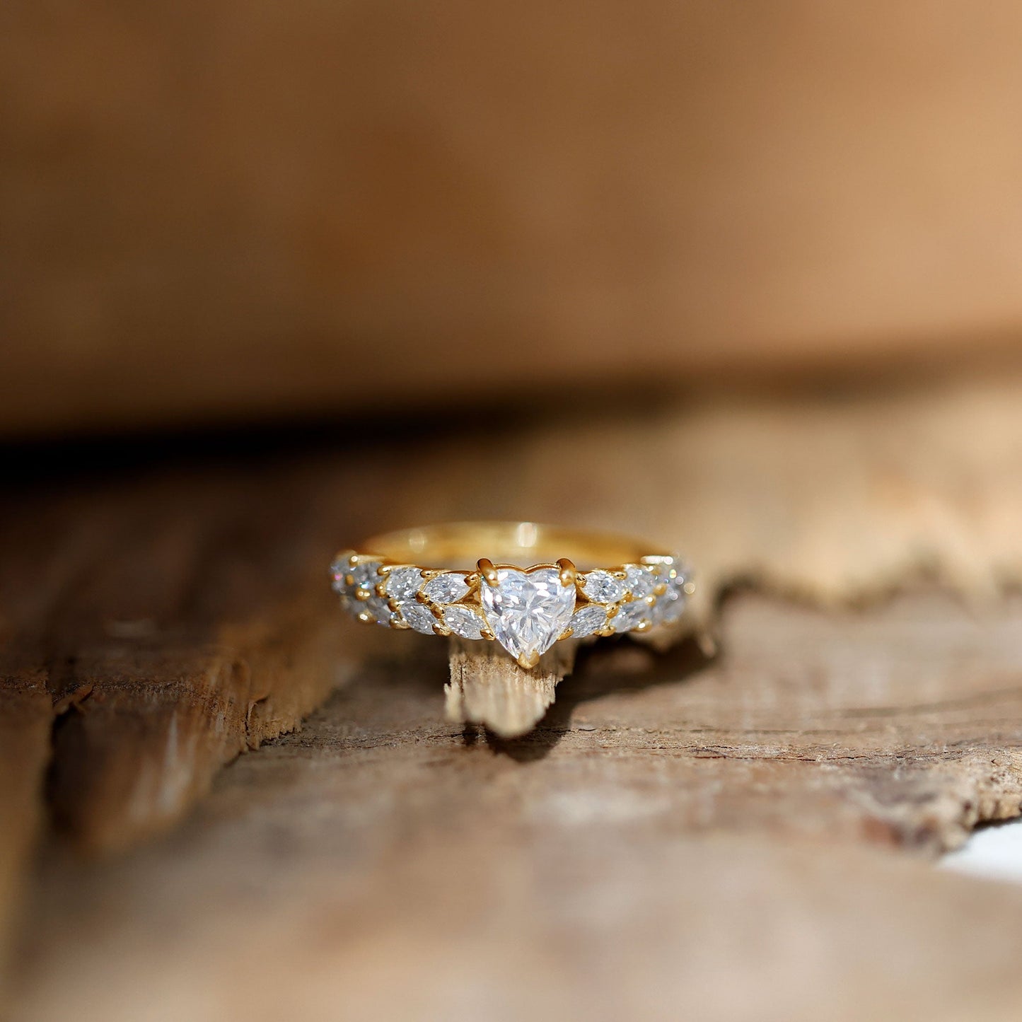 Brilliant Cut Lab Diamond Heart Shaped Promise Ring for Women