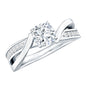 Cushion Cut Diamond Infinity Solitaire Ring with Side Stones