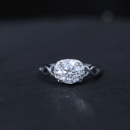 1.2 Carat Round Lab Created Diamond Solitaire Infinity Ring for Her