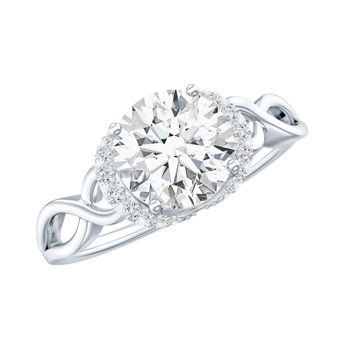 1.2 Carat Round Lab Created Diamond Solitaire Infinity Ring for Her