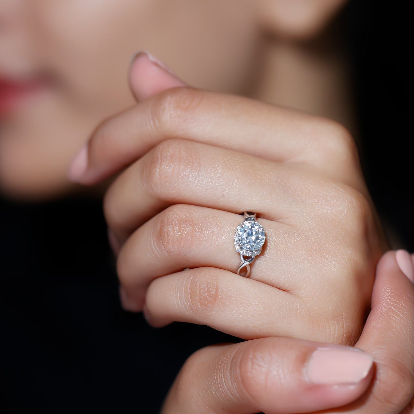 1.2 Carat Round Lab Created Diamond Solitaire Infinity Ring for Her