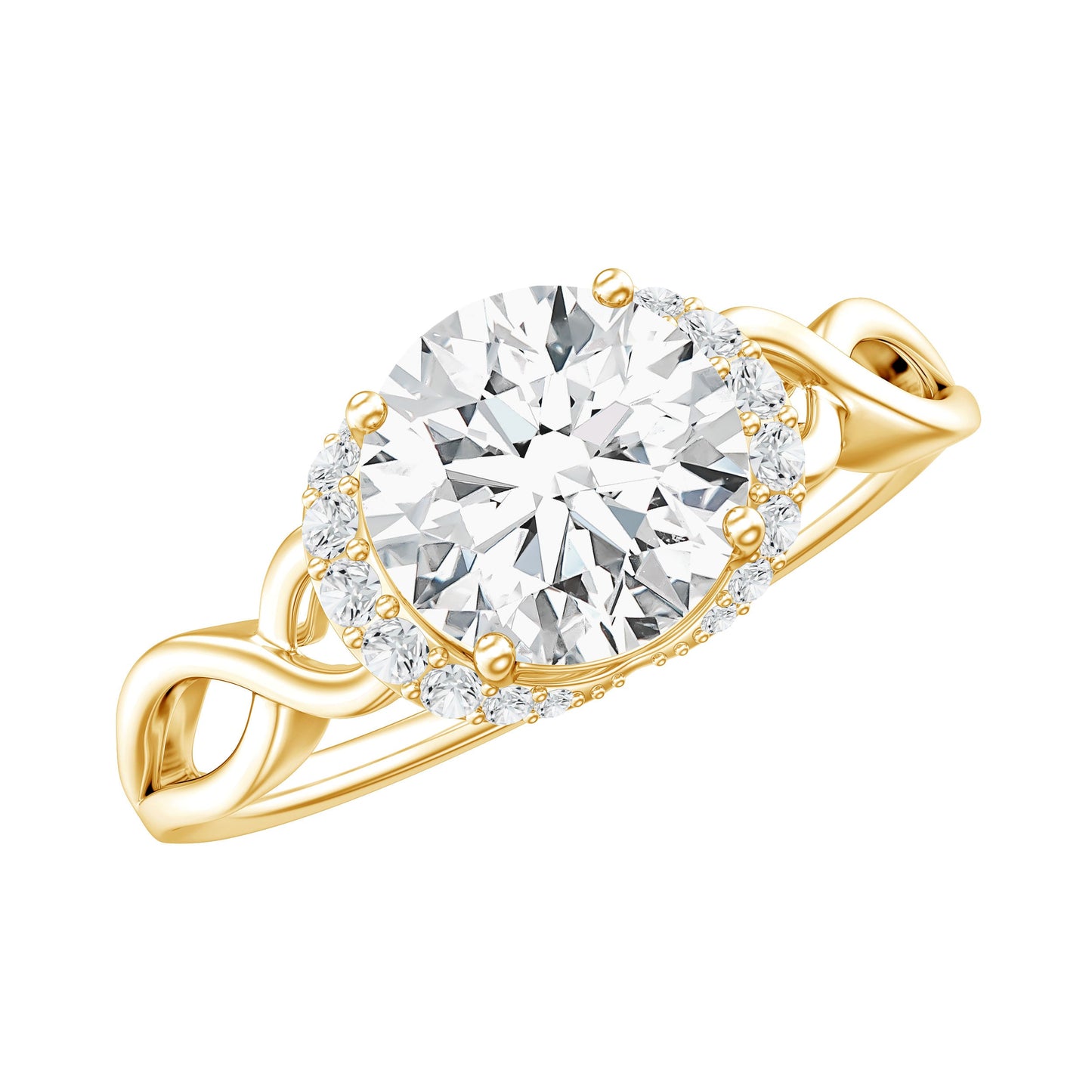 1.2 Carat Round Lab Created Diamond Solitaire Infinity Ring for Her
