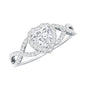 Lab Grown Diamond Heart Engagement Ring with Halo Design