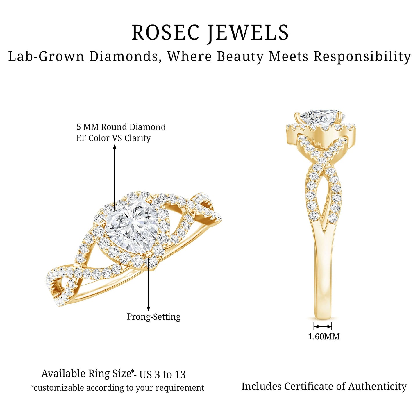 Lab Grown Diamond Heart Engagement Ring with Halo Design