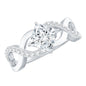 Lab Diamond Crossover Ring with Side Stones