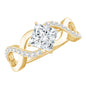 Lab Diamond Crossover Ring with Side Stones