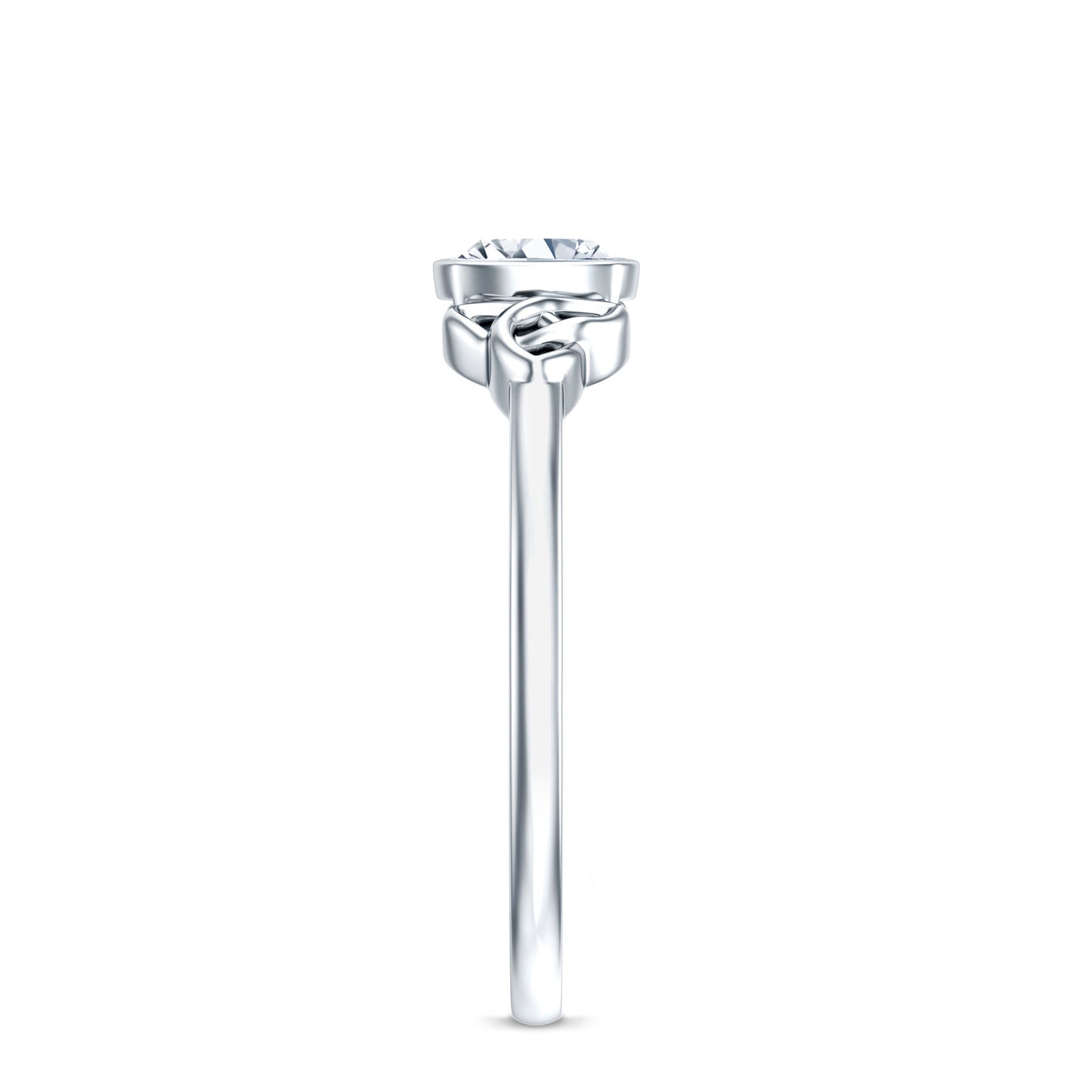 Certified Cushion Cut Diamond Knot Promise Ring