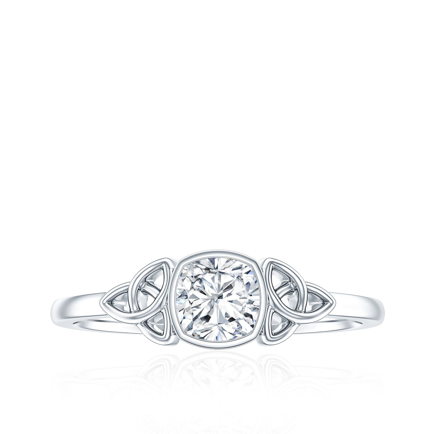 Certified Cushion Cut Diamond Knot Promise Ring